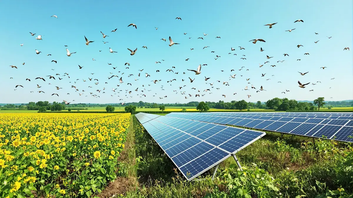 Deze nieuwe studie onthult dat goed beheerde zonneboerderijen de overvloed en diversiteit van vogels bevorderen