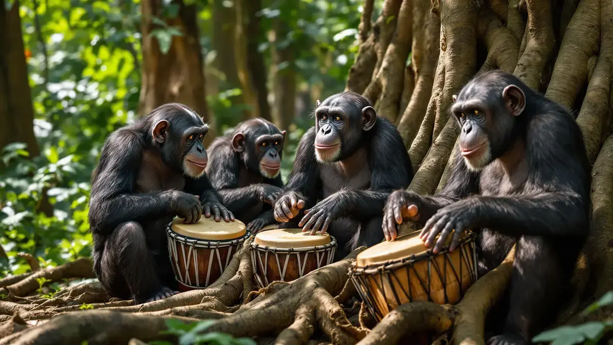 De chimpansees en hun gevoel voor ritme: een sleutel tot het begrijpen van de oorsprong van menselijke muziek